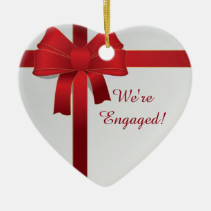 Roter Bogen-Winter sind wir verlobt Keramik Ornament