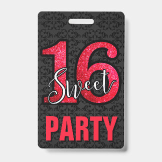 Roter Bonbon 16 Geburtstags-Party Einladung Ausweis