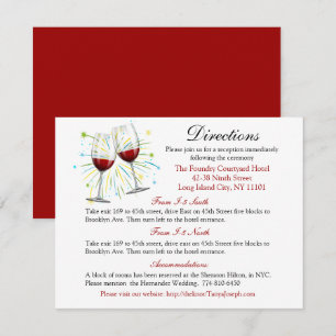 Roter Bordeaux-Hochzeitspaziergang Weingläser Einladung