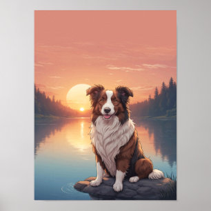 Roter Border Collie Poster