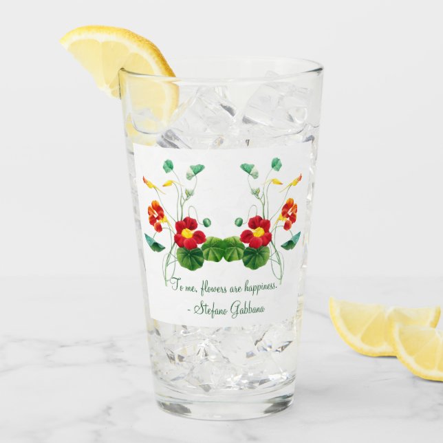 roter botanischer Minimalwert Vintag für sie Glas (Vorderseite Ice)