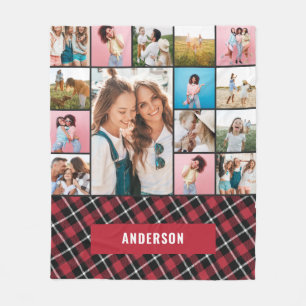 Roter botanischer moderner Minimalpampas 15 Foto Fleecedecke