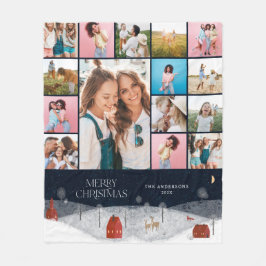 Roter botanischer moderner Minimalpampas 15 Foto Fleecedecke