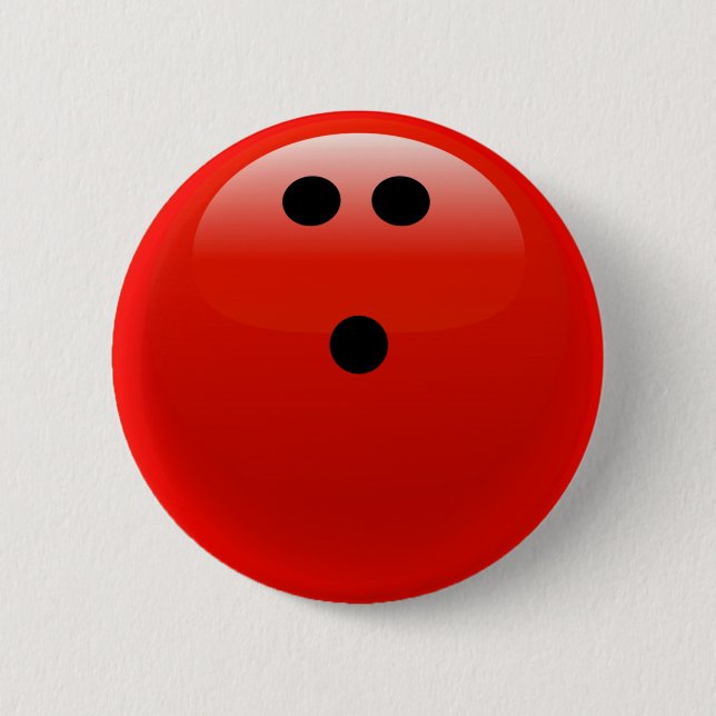 Roter Bowlings-Ball Button (Vorderseite)