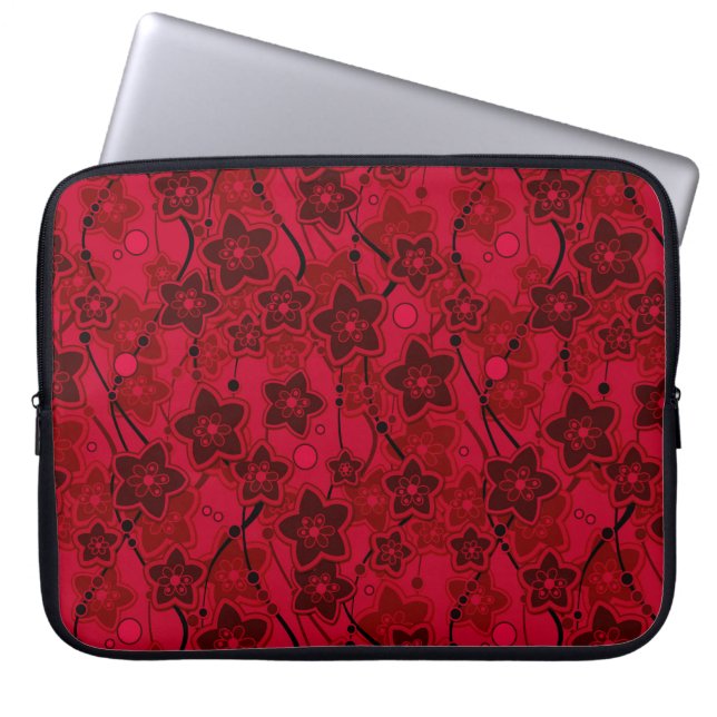 Roter brauner, rustikaler Modedesign Retro Laptopschutzhülle (Vorderseite)