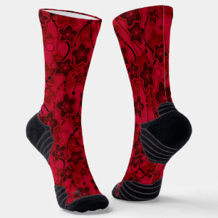 Roter brauner, rustikaler Modedesign Retro Socken