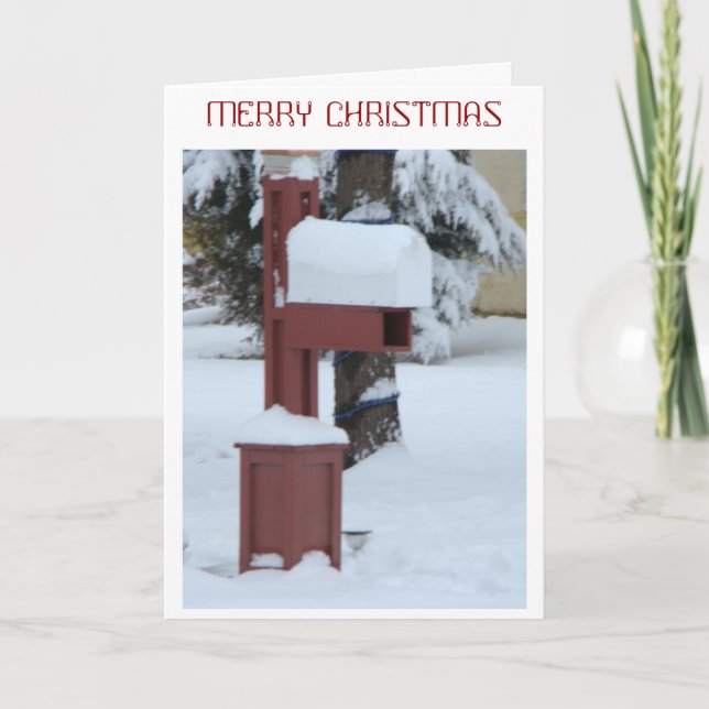 Roter Briefkasten Snowy, Weihnachten (Vorderseite)