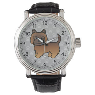 Roter Brindeln-Cairn-Terrier-Cartoon-Hund Armbanduhr