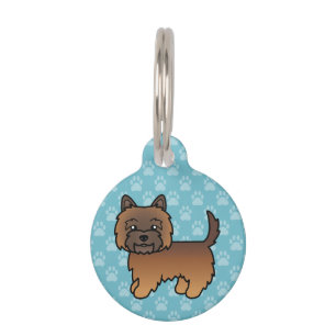 Roter Brindle Cairn Terrier Cartoon Hund Haustiermarke