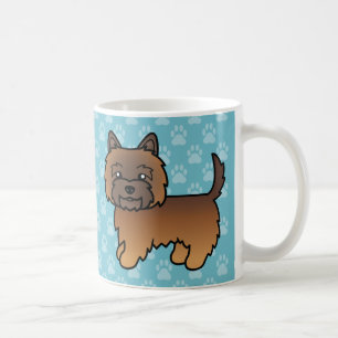 Roter Brindle Cairn Terrier Cartoon Hund Tasse