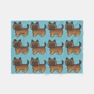 Roter Brindle Cairn Terrier Cartoon-Hundedesign Fleecedecke