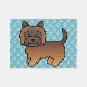Roter Brindle Cairn Terrier Cartoon-Hundedesign Fleecedecke