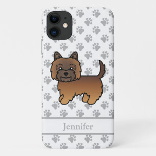 Roter Brindle Cairn Terrier Süßer Cartoon-Hund & N Case-Mate iPhone Hülle