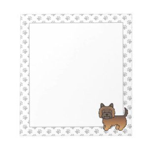 Roter Brindle Cairn Terrier Süßer Cartoon-Hund Notizblock