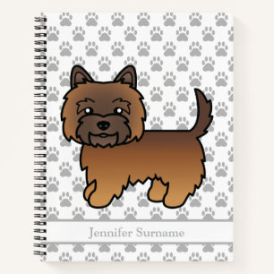 Roter Brindle Cairn Terrier Süßer Hund & Benutzerd Notizbuch