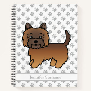 Roter Brindle Cairn Terrier Süßer Hund & Benutzerd Notizbuch