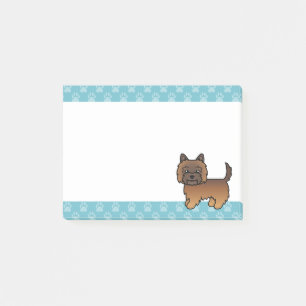 Roter Brindlelack-Cairn-Terrier-Cartoon-Hund-Zeich Post-it Klebezettel