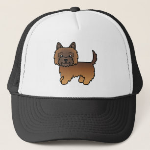 Roter Brindlelack-Cairn-Terrier-Cartoon-Hund-Zeich Truckerkappe