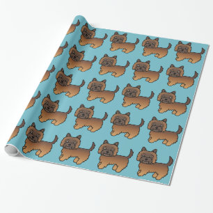 Roter Brindlelack-Cairn-Terrier-Cartoon-Hundemuste Geschenkpapier