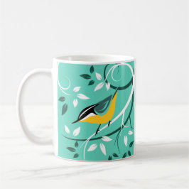 Roter Brustkern auf Aquamarin Kaffeetasse