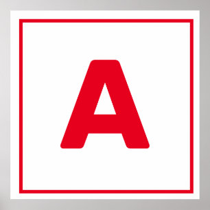 Roter Buchstabe A Poster