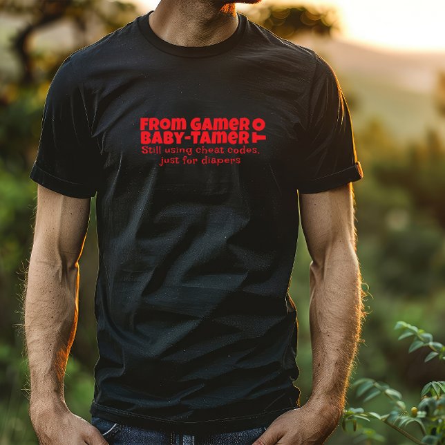Roter Buchstabe des ersten Vaters ironisch T-Shirt (Von Creator hochgeladen)