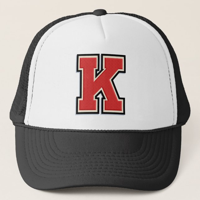 Roter Buchstabe "K" Truckerkappe (Vorderseite)