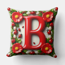 🐞 Roter Buchstaben Namensschild Marienkäfer Mohnb