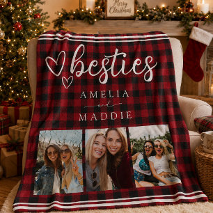 Roter Buffalo-Karo-Besties-Fotocollage Sherpadecke