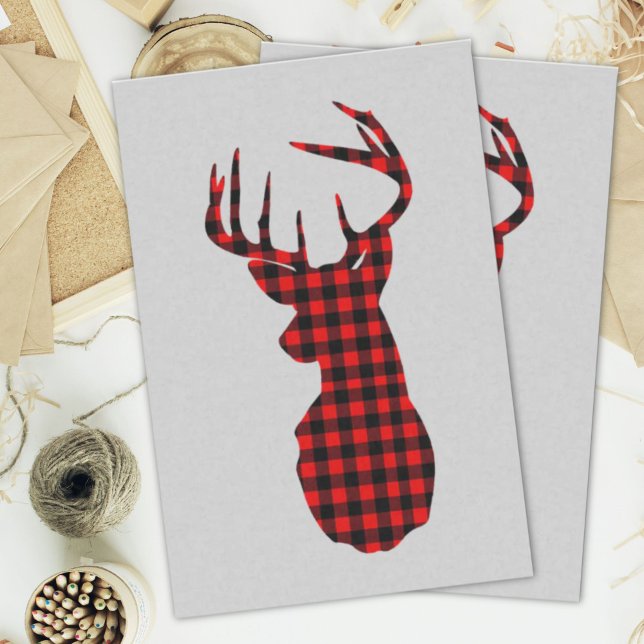 Roter Büffel, karierte Weihnachtswildjagd Seidenpapier (country cabin red buffalo plaid christmas deer tissue paper)