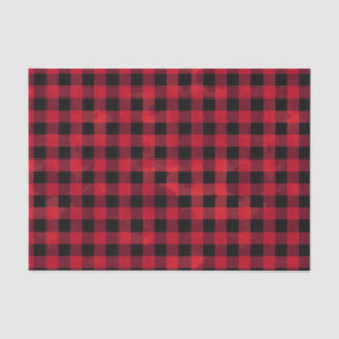 Roter Büffel-Karo mit Wäsche-Beschaffenheit Seidenpapier