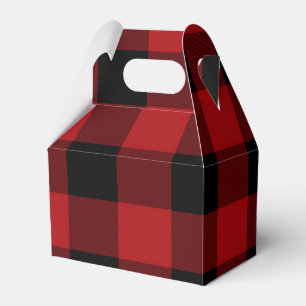 Roter Büffel Karo Modern Rustikale Landparty Geschenkschachtel