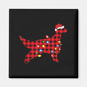 Roter Büffel-Karo-Weihnachtsmann Irischer Setter H Magnet