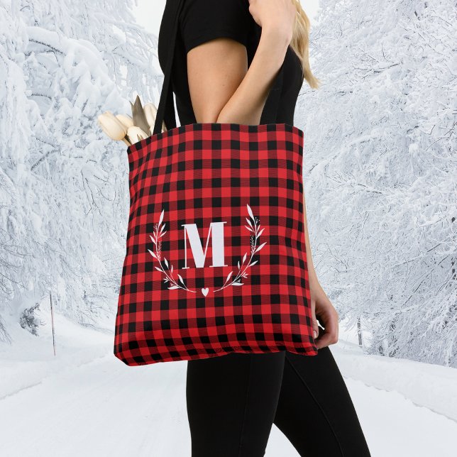 Roter Büffelkariert Monogramm Weihnachten (Von Creator hochgeladen)