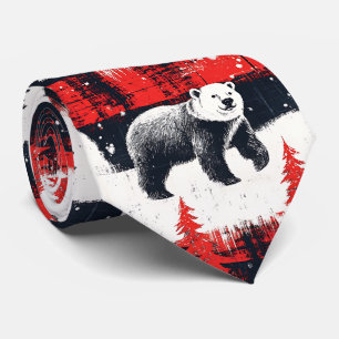 Roter Büffelkaros Polarbär Krawatte