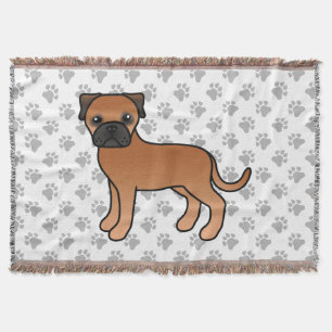 Roter Bullmastiff Süßer Cartoon-Hund Decke