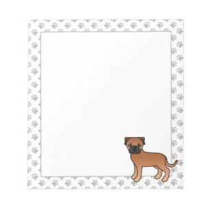 Roter Bullmastiff Süßer Cartoon-Hund Notizblock