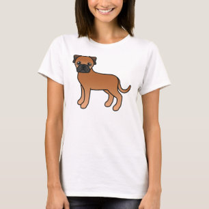 Roter Bullmastiff Süßer Cartoon-Hund T-Shirt