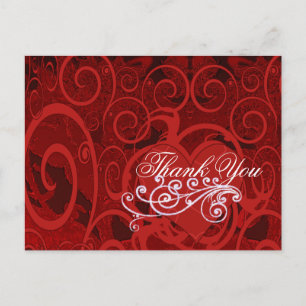 Roter Burgunderwein Herz und Schlieren Danke Postkarte