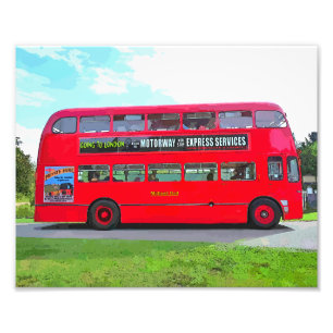 ROTER BUS FOTODRUCK