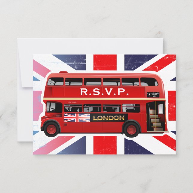 Roter Bus in London - RSVP-Karten RSVP Karte (Vorderseite)