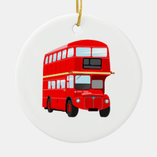 Roter Bus Keramikornament
