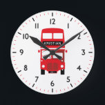 Roter Bus Personalisiert Numberuhr Runde Wanduhr<br><div class="desc">Die rote Busuhr von London kann mit Namen und Plattendetails personalisiert werden. Das Hotel liegt sehr zentral und das Kinderzimmer ist gut zu Fuß zu erreichen.</div>
