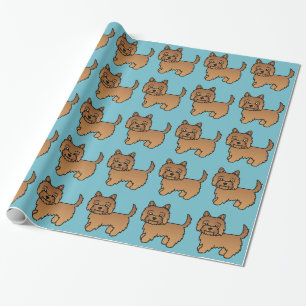 Roter Cairn Terrier Cartoon-Hund-Illustrationsmust Geschenkpapier