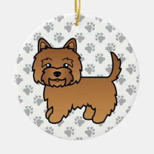 Roter Cairn Terrier Hund Süße Illustration & Pfote Keramik Ornament