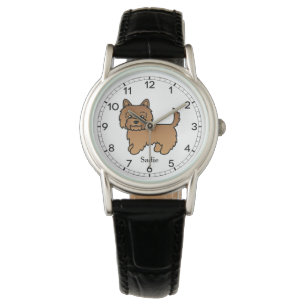 Roter Cairn Terrier Hund Zeichnung & Benutzerdefin Armbanduhr