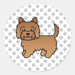 Roter Cairn Terrier Süßer Cartoon-Hund Runder Aufkleber