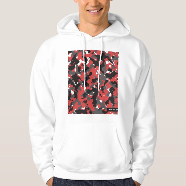 Roter Camouflage-DigitalTechHoodie Hoodie (Vorderseite)