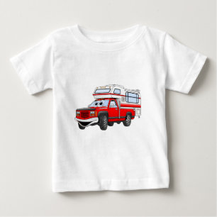 Roter Cartoon Abholplatz Baby T-shirt