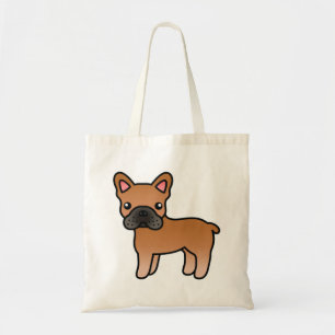 Roter Cartoon Französische Bulldogge Tragetasche